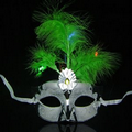 Holloween Costume Party LED Lights Feather Masks